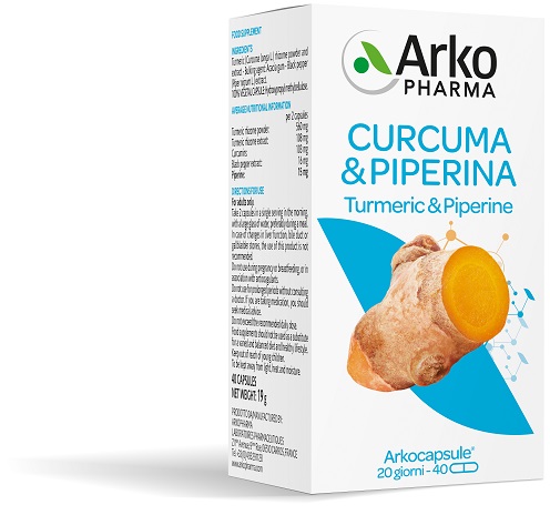 Arkopharma Arkocapsule Curcuma + Piperina Integratore per le Articolazioni 40 capsule